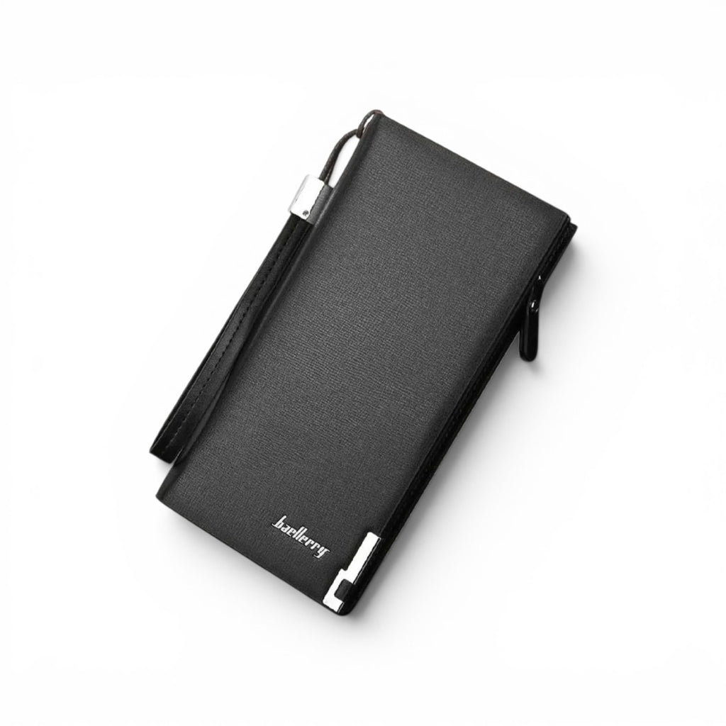 All-in-One Synthetic Leather Long Wallet with Wrist Strap | OAS-W05