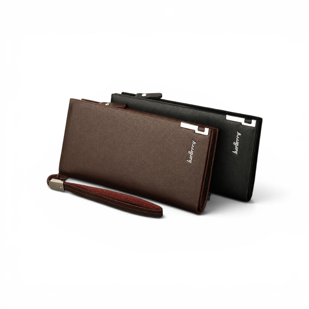 All-in-One Synthetic Leather Long Wallet with Wrist Strap | OAS-W05